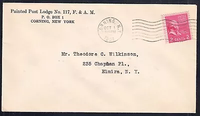 Solo Use 2¢ #806 3rd Class Mail (Fraternal Org.) 1951 Masonic Lodge Corning NY • $2