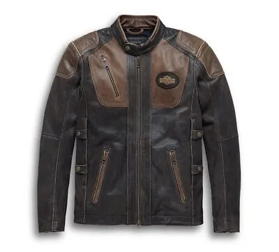 Men's Handmade Harley Davidson Triple Vent Passing Leather Motorcycle Jacket. • $116.66