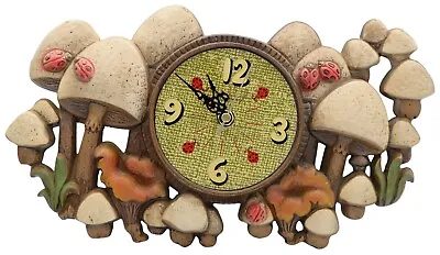 Vintage Burwood New Haven MCM Cottagecore Mushroom Wall Clock - Tested • $44.99