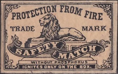 Old Matchbox Label Sweden Lion Safety Match • $3