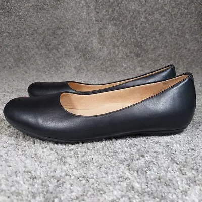 Naturalizer Womens  Maxwell  Black Leather Ballet Flats Shoes Slip Ons Sz 8 • $18.87