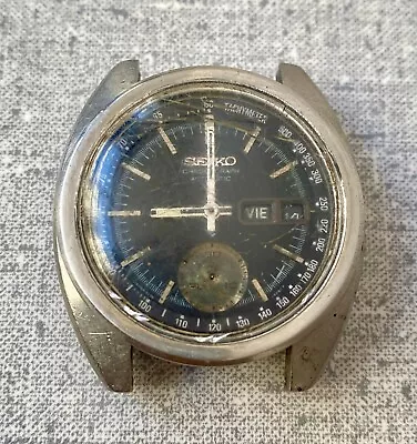 Seiko 6139-6012 Chronograph Automatic Watch Vintage Men's 17 Jewels Black Dial • $105