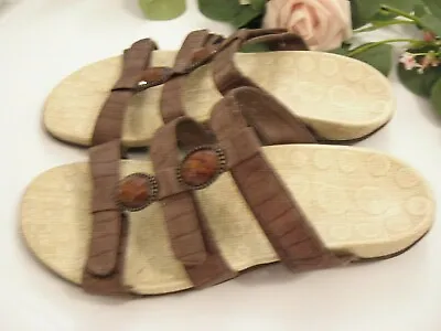 £17.96 • Buy Orthaheel Brown Slip On  Sandals Woman's Size 9