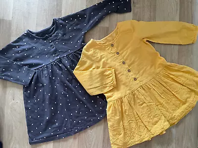 Baby Girl 12-18 Months Marks And Spencer George 2 Long Sleeve Dresses • £6