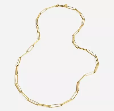 J Crew Demi Fine 14K Gold Plated Long Paper Clip 30” Necklace NWT $118 • $39.99