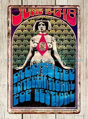 Monterey Pop Festival In Monterey California 1967 Poster Metal Tin Sign • $18.98