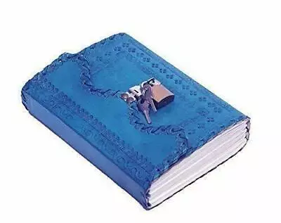 $35.42 • Buy Leather Diary Journal Notepad Writing Book With Lock, Key And Handmade Papers KU