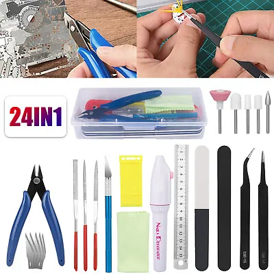 24Pcs/Set Basic Tools Craft Repair Kit For For Gundam Car Model Hobby Building • $16.48