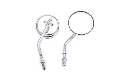 Chrome Motorcycle Classic Retro Round Mirrors For Harley Cruiser Bobber Chopper • $32.36