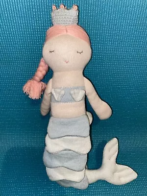 Elegant Baby Mermaid Knit Doll Soft & Plush Wearing A Crown 12” • $19.99