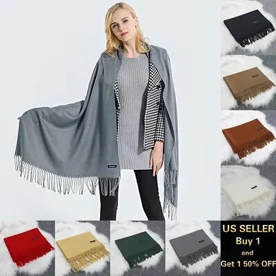 $10.89 • Buy Womens Mens 70  X 21  Oversized Blanket 100% Cashmere Wool Shawl Wrap Scarf