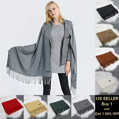 Womens Mens 70  X 21  Oversized Blanket 100% Cashmere Wool Shawl Wrap Scarf • $10.89