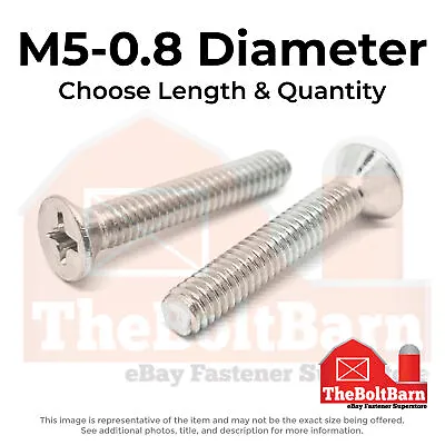 M5-0.8 Stainless Phillips Flat Head Machine Screws (Choose Length & Qty) • $7.50