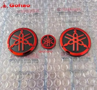 R1 R3 R6 Red Fuel Gas Tank Emblems Decal Sticker 3D YZF LOGO Bikes 25 50mm 3pcs • $11.19