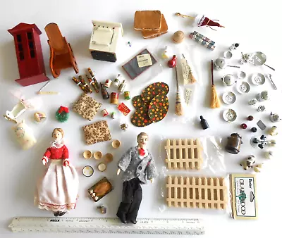 Big Lot Vintage Dollhouse Miniatures 1:12 Dolls Kitchen Handmade Items • $15