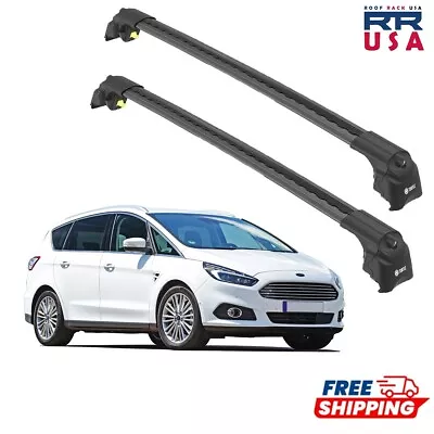 Fits Ford S-MAX 2015-2023 Roof Rack Cross Bars Black 2 Pcs • $190