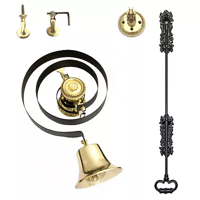 £89.56 • Buy Butlers Bell Brass + BLACK IRON PULL - Full Kit | Similar To Byron 62500K