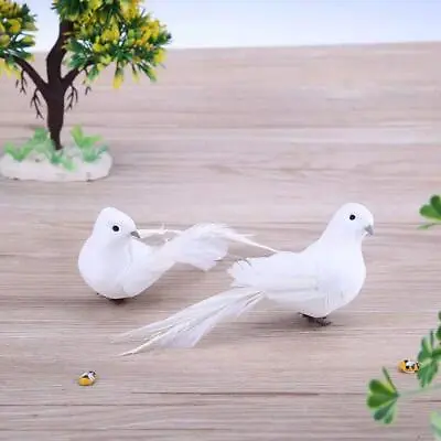 £5.38 • Buy White Doves Feather Artificial Foam Lover Peace Doves Decoration Decor I6I A7Z8