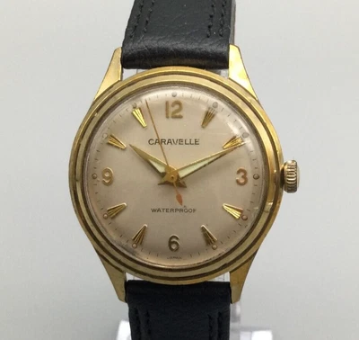 $89.99 • Buy Vintage Bulova Caravelle Watch Men 32mm Gold Tone Day Manual Wind 1966