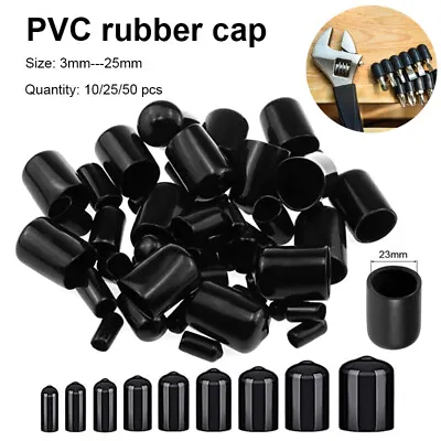 PVC Vinyl Rubber Round End Cap Thread Cover Steel Pipe Plastic Tube Protect • £3.48