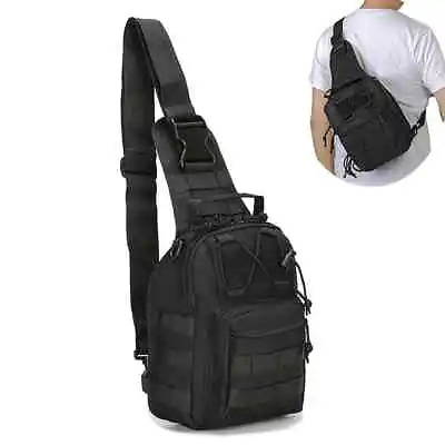 Outdoor Tactical Sling Bag Military Molle Crossbody Pack Chest Shoulder Backpack • $12.99