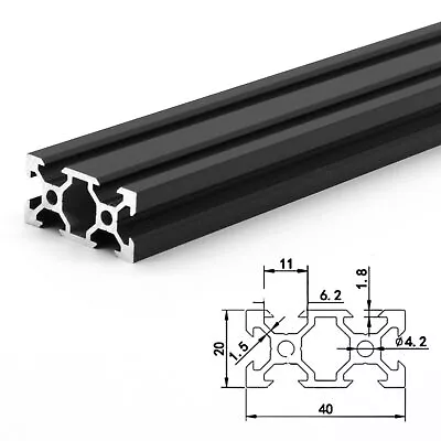 2040 Aluminum Extrusion V Slot 5PCS Each 1000mm EU Standard Linear Rail Anodized • $62.99