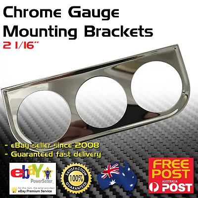 Splitfire 2-1/16  52mm 3 Hole Gauge Instrument Mount Bracket Chrome • $12.92