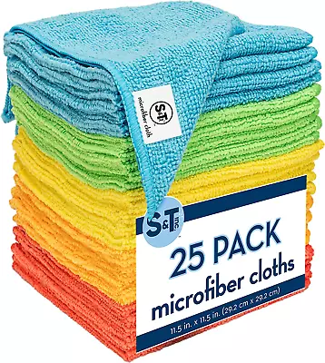 25 Pack Microfiber Cleaning Cloth Bulk Microfiber Towel For Home Reusable And  • $21.10