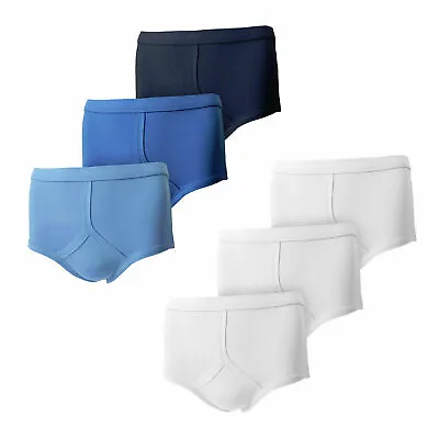 Mens 3 Pack 100% Cotton Y-Fronts Traditional Briefs Underwear Vintage Upto 5XL • £9