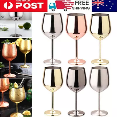 200ml/500ml Stainless Steel Champagne Wine Glasses Metal Drink Cups Goblet Cup • $16.89