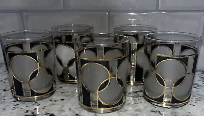 Mid Century Modern Cocktail Tumbler Glasses By Culver Set Of 5.  12 Oz Capacity • $89.99