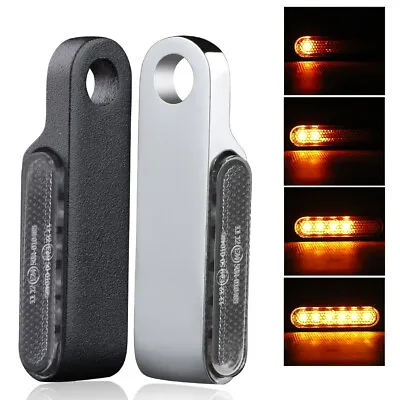Mini Motorcycle LED Turn Signals Blinker Light Indicator Amber Flowing Lamp • $20