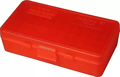 MTM 40/45/10MM Cal 50 Round Flip-Top Ammo Box For 45 ACP 40 S&W... Clear Red • $4.79