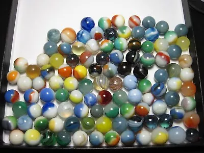Lot Of 109 Vintage Glass Marbles Akro Master Vitro Etc. • $5