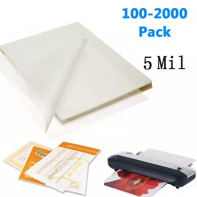 5 Mil 2000 Clear Thermal Laminating Pouches Letter Size Laminator Sheet 9 X11.5  • $10.86
