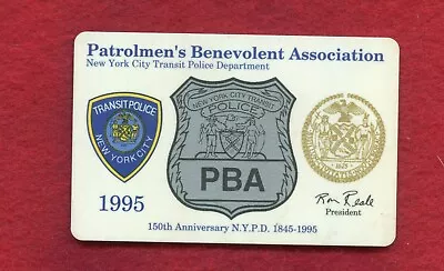 1995  Nypd Transit  PBA  Member CARD   MEMBERSHIP ID • $9.95
