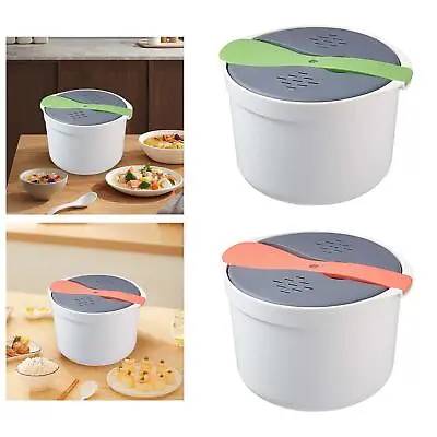 Steaming Pot Pasta Cooker Pot Microwave Baking Heating Tools 2L Microwave Rice • £16.38