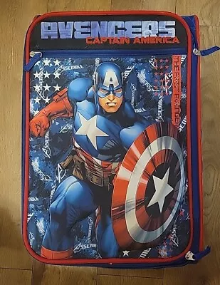 Disney Marvel Avengers Captain America Blue Canvas Carry On Suitcase Kids 18 In. • $35