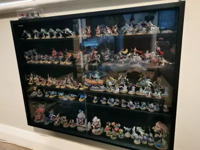 Display Wall Cabinet Glass Models Vitrine Collectors Storage Box Shelves Unit • £47.99