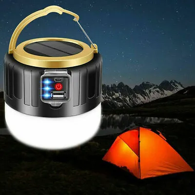 $18.99 • Buy Rechargeable 600W Solar LED Camping Tent Light Remote Waterproof USB Hiking Lamp