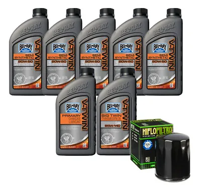 Oil Change Kit Bel-Ray V-Twin Semi-Synthetic Primary/Transmission 20w50 7QT • $90.97