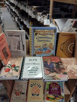 Lot Of 5 RANDOM Assorted/Mixed/Regional Spiral Cookbooks Vintage/Contemporary • $12.95