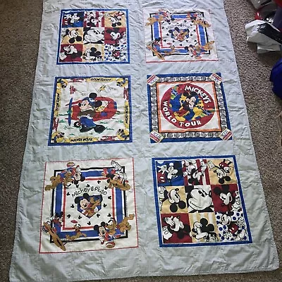 Vintage Disney Baby Blanket Quilt Mickey  Comforter Baby Blanket 72x51” RARE • $40