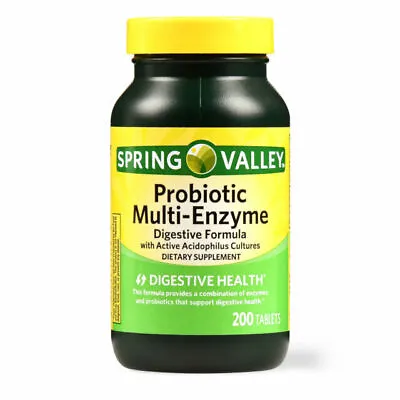 Spring Valley Probiotic Multi-Enzyme Digestive Formula 200 Tablets Exp 3/25 • $12