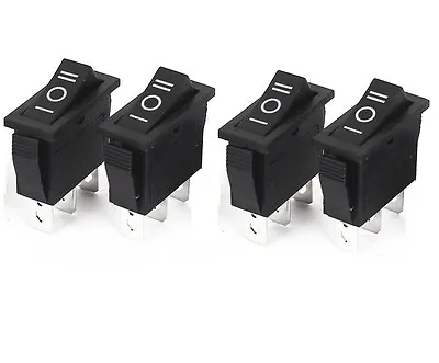 2Pcs Black 3Pin ON-OFF-ON 3 Position Rocker Switch 15A/250V 20A/125V SPDT NEW • $1.38