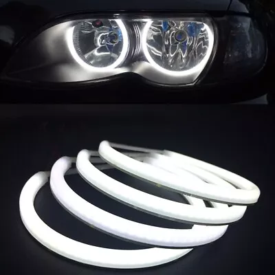 131MM 146MM Cotton SMD LED Angel Eyes Halo Rings For BMW E46 Halogen Headlight • $39