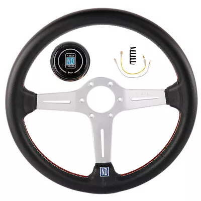 Nardi 14inch Silver Lightweight Leather Sport Steering Wheel Drift SteeringWheel • $99