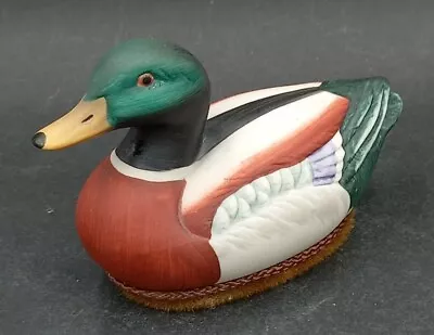 Vintage Porcelain Mallard Duck  Hand Painted Realistic Detailed 5.5 X 3.5  • $19.43