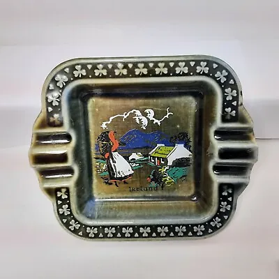 Wade IRISH Porcelain Ashtray Trinket Tray Dish Shamrocks Ireland 5  X 6  • $14.75