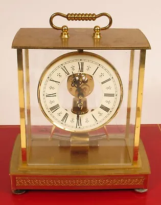 Vintage Seth Thomas Quartz Mantle Shelf Clock Brass Case Made In Germany !! • $88